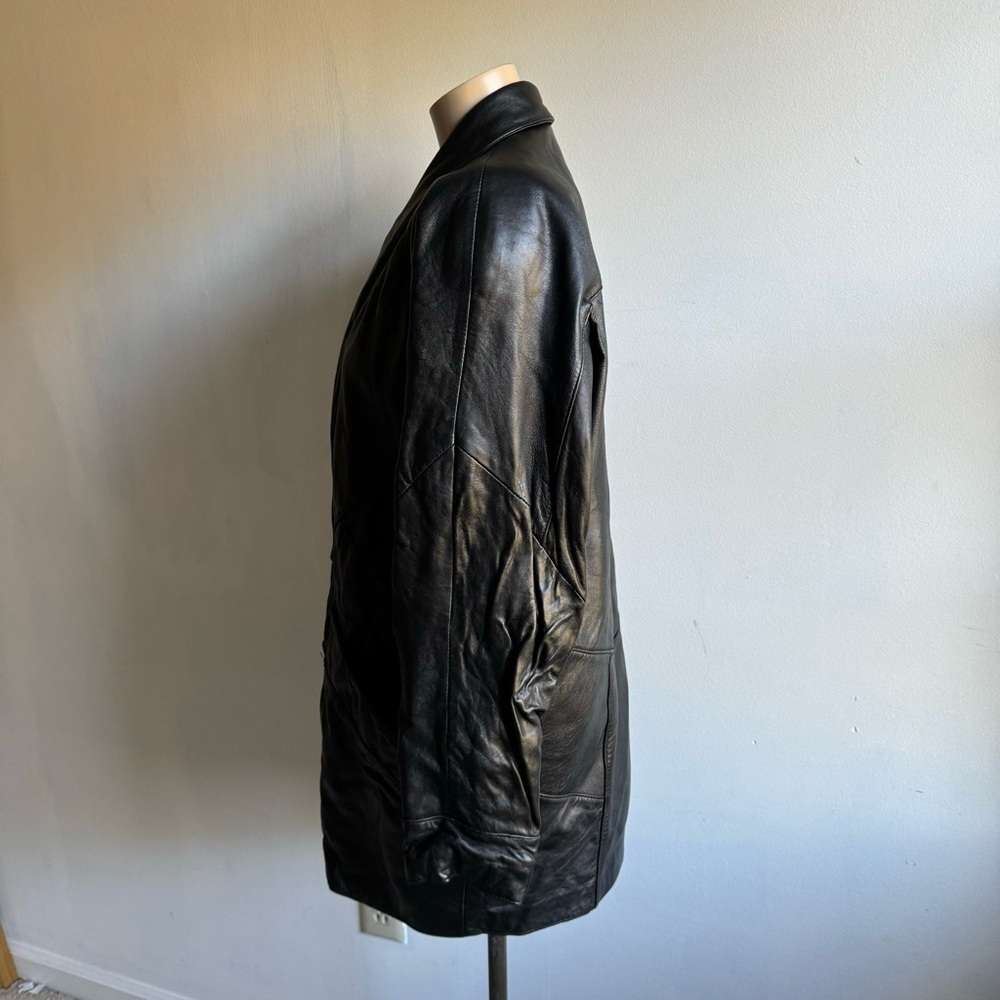 Vintage Leather Blazer Jacket 1980s - Picture 4 of 12
